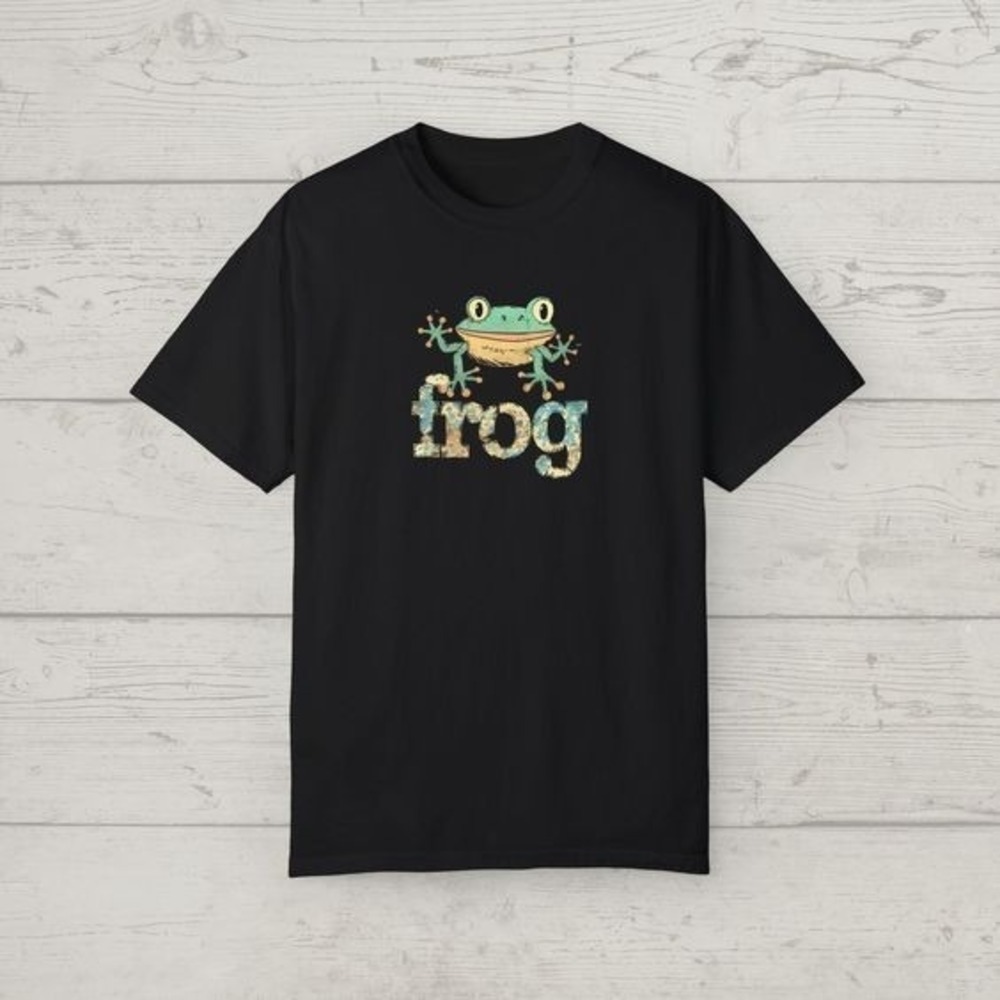 Cute Frog Shirt, Fun Graphic Frog Unisex Tee For Animal Lovers Casual Wear